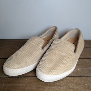 Birdies Women's Size 6.5 Corduroy Beige Slip-On Loafers